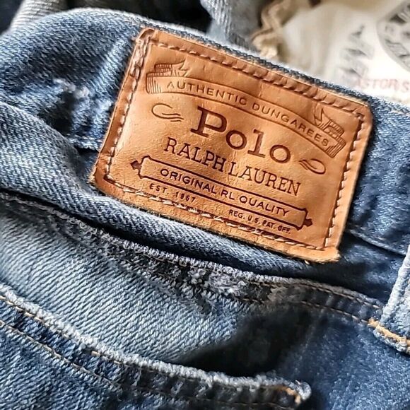 Polo Ralph Lauren Adult Womens 31 Jeans Astor Slim Boyfriend Distressed Patched - Picture 15 of 16